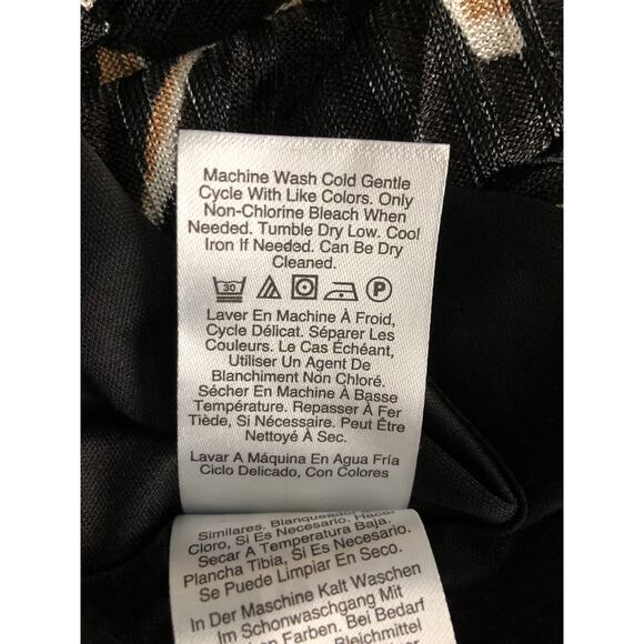 DKNY Hacci Knit Midi Skirt Women's Medium Pleated in Geo Truffle NEW - Picture 7 of 7